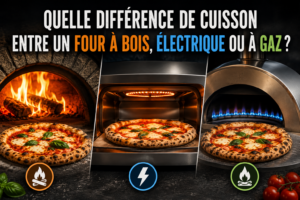 Comparatif de cuisson d'une pizza au four à bois, électrique et à gaz